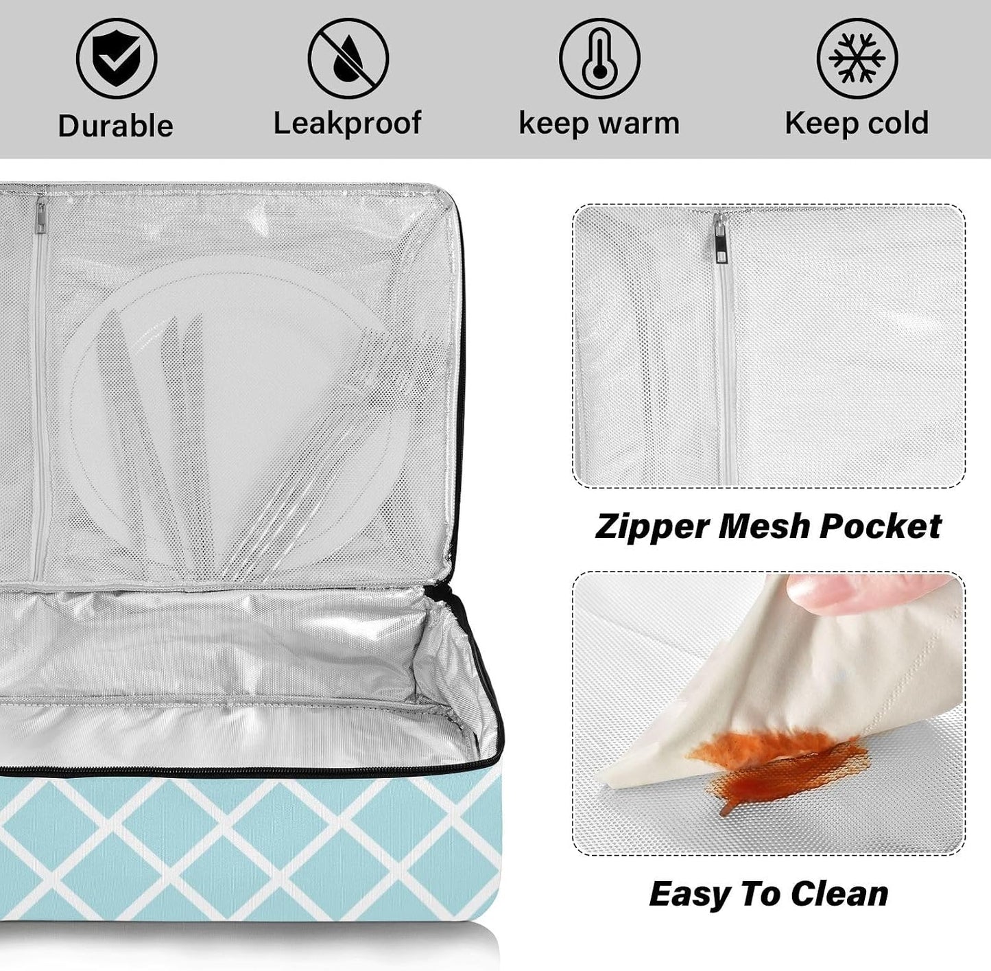 Casserole Carriers for Hot or Cold Food Reusable Casserole Dish Carrier Insulated Thermal Large Capacity Durable Perfect for Party Camping Family Gatherings Yellow Fish - Colors A
