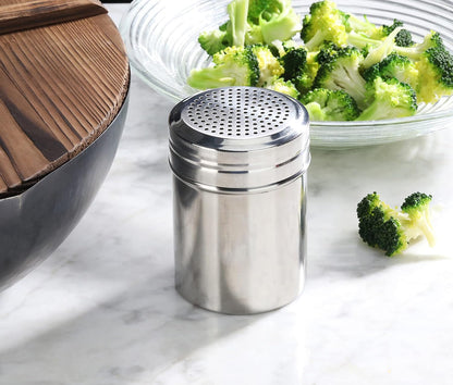 New Star Foodservice Stainless Steel Dredge Shaker, 10-Ounce, Set of 2
