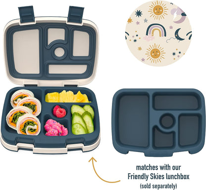 Bentgo® Kids Prints Tray with Transparent Cover - Reusable, BPA-Free, 5-Compartment Meal Prep Container with Built-In Portion Control for Healthy Meals At Home & On the Go (Mermaids in the Sea)