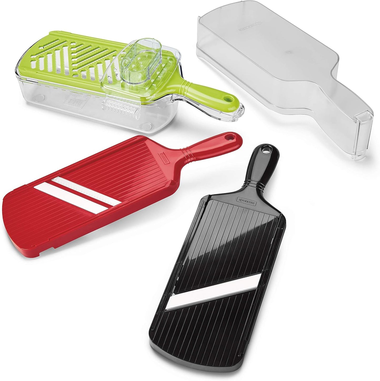 Kyocera Advanced Ceramic Double-edged Mandolin Slicer With Guard, Red