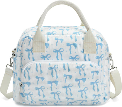 RLGPBON Insulated Lunch Bag Teen Girls, Preppy Lunch Box Large Insulated Lunch Bag Reusable Lunch Tote Bag, Preppy LunchBag for Girls School Travel Picnic