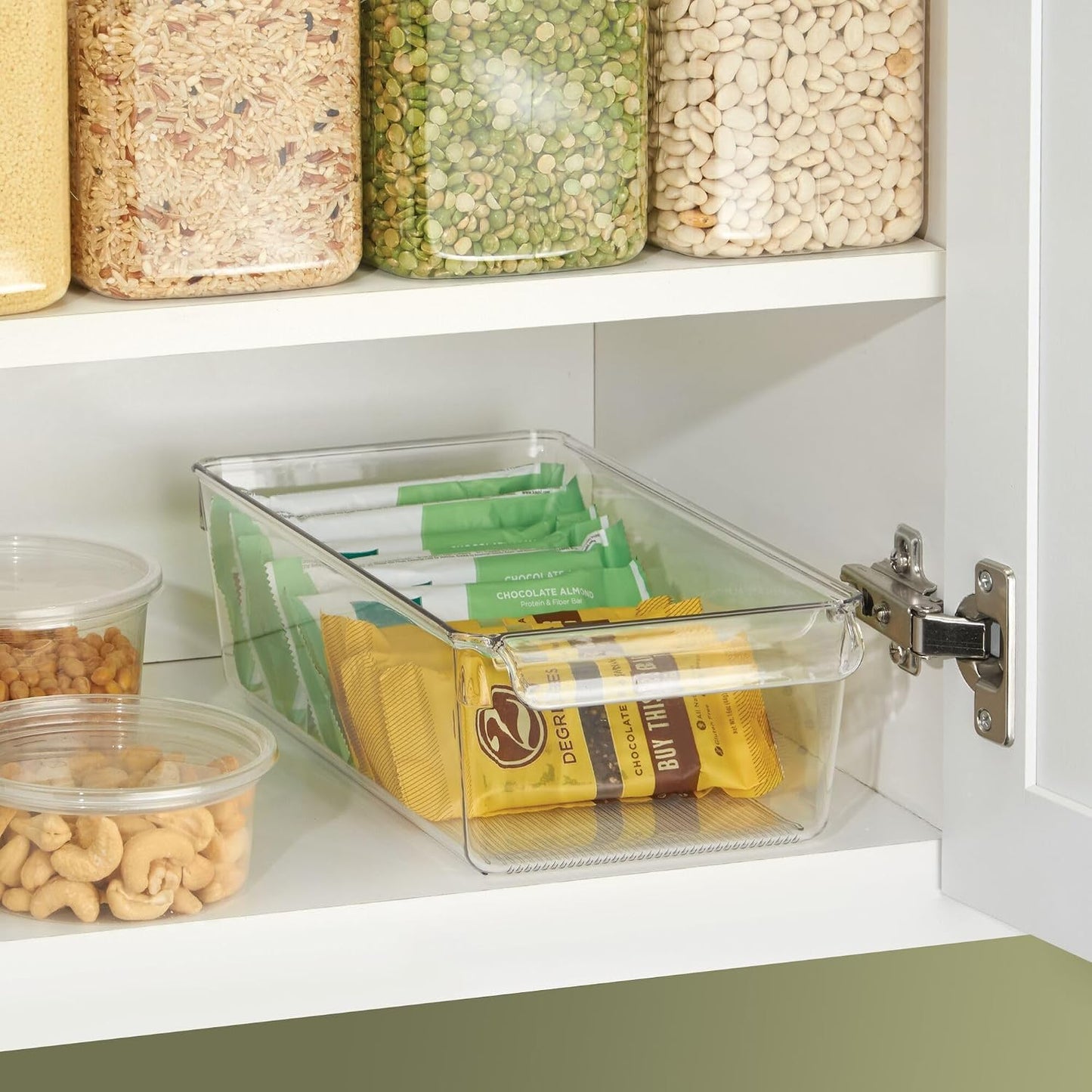 iDesign Fridge Storage Bin with Handle - Fridge Tray for Meats and Cheeses - Set of 2 - Clear