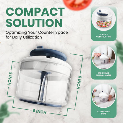 Vivaant Hand Pull Manual Food Chopper, Onion Chopper Vegetable Cutter Dicer