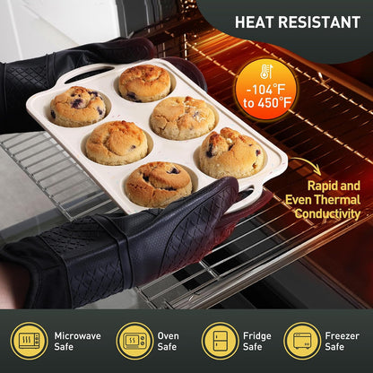 2 Packs 12 Cups Silicone Muffin Pan for Baking with Metal Reinforced Frame Regular Size Cupcake Pan Tray Egg Bites Silicone Cookie Molds Muffin Tin Tart Pans Sheet Set for Oven Dishwasher Safe
