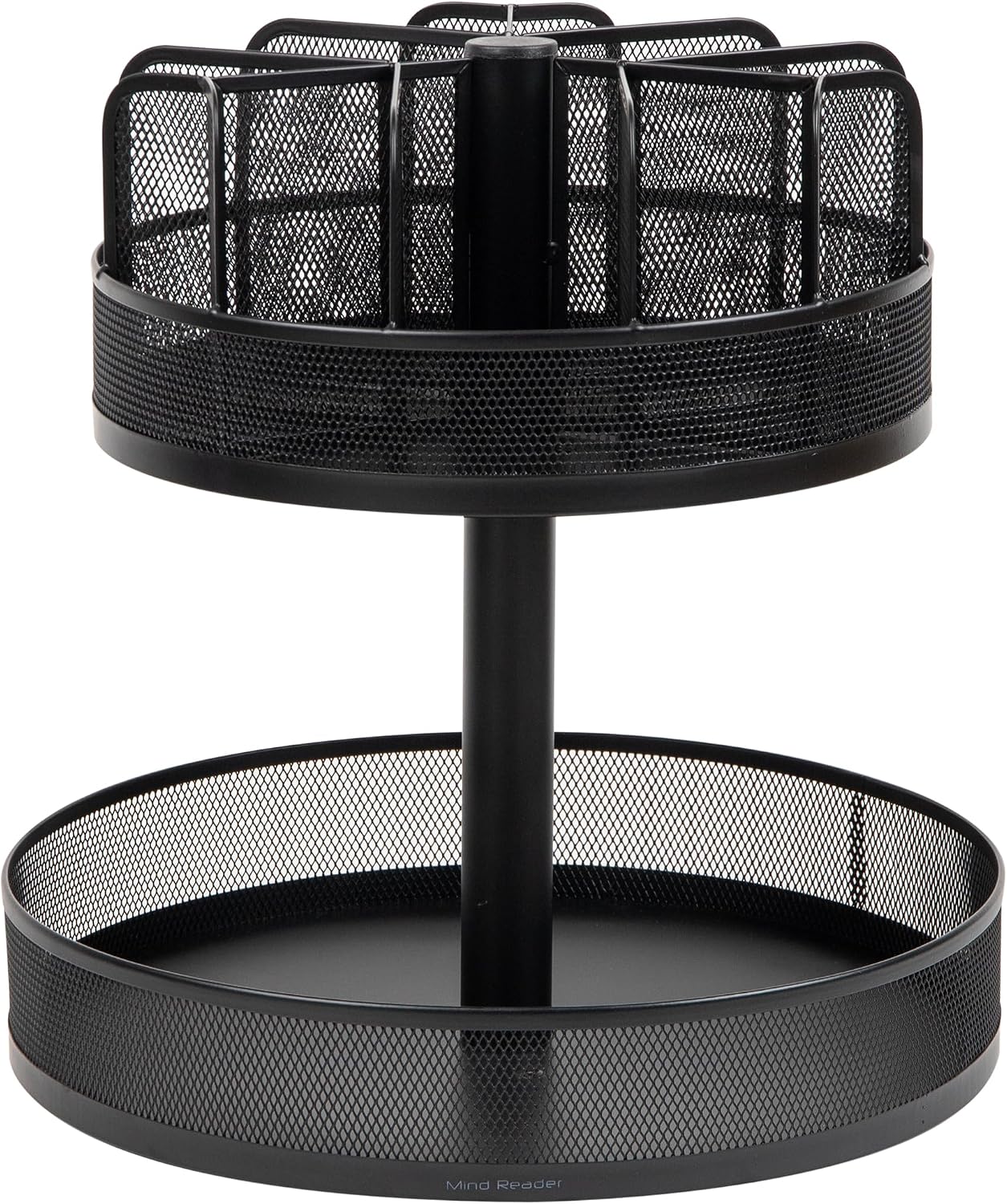 Mind Reader 2-Tier Snack Carousel, Countertop Organizer, Snack Tray, Breakroom, Kitchen, Black