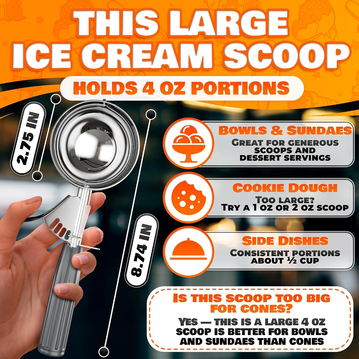 Cookie Scoops for Baking, Stainless Steel in #16, #20, #30