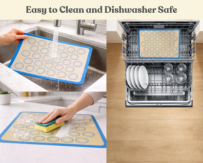 Silicone Pastry Mat with Measurements, 28 x 20 Inch Extra Thick Non-Slip Nonstick XL Baking Mat for Dough Rolling, Kneading, Fondant and Pie, Red