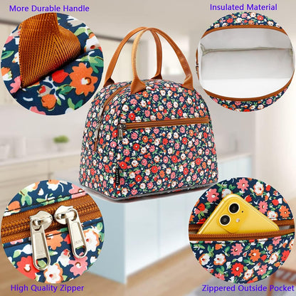 FlowFly Insulated Lunch Cooler Bag - Tote Bag Organizer for Women/Men, Black - Colors A