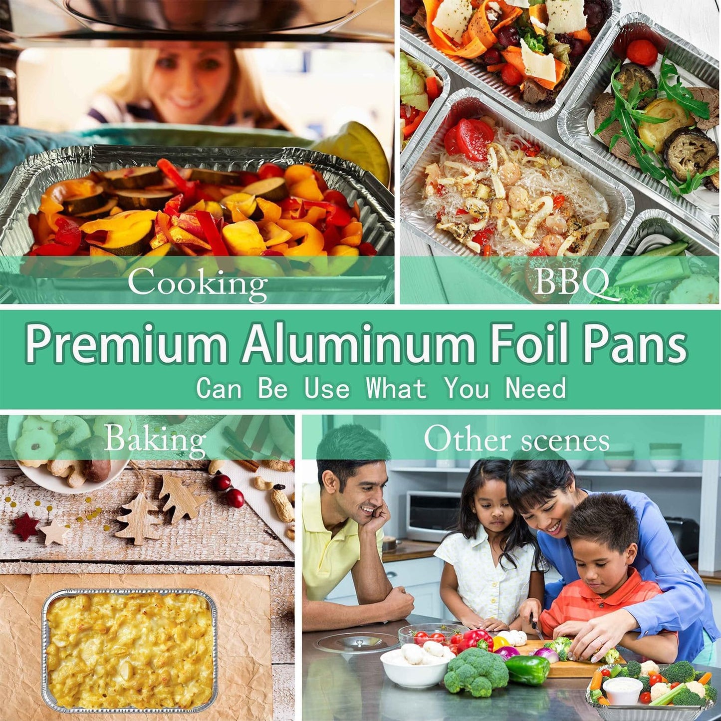 WANBAO 20 Pack Foil Pans with Plastic Lids 8 X 8 Inch Disposable Aluminum Tin Foil Baking Pans Meal Prep for Catering Party Meal Prep, Take Out, Freeze, Food Storage, Prepping Food