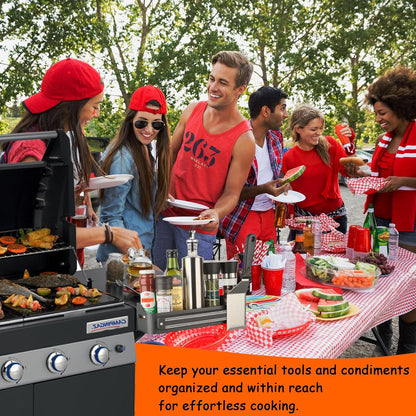Strong Magnetic Grill Caddy for Blackstone, Heavy Duty Griddle Caddy with Tools Holder, Magnetic Space Saving Grill Accessories for Traeger Pit Boss Camp Chef Z Grills Royal Gourmet MSTER Cook