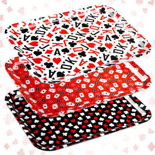 Rtteri 3 Pcs 13 x 10 Inch Valentine's Day Serving Trays Large Plastic Valentine Platters Reusable Serving Dishes Rectangle Pink Heart Candy Snack Food Tray for Valentines Day Wedding Party Table Decor