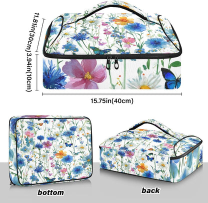 Casserole Carriers for Hot or Cold Food Reusable Casserole Dish Carrier Insulated Thermal Large Capacity Durable Perfect for Party Camping Family Gatherings Yellow Fish - Colors A