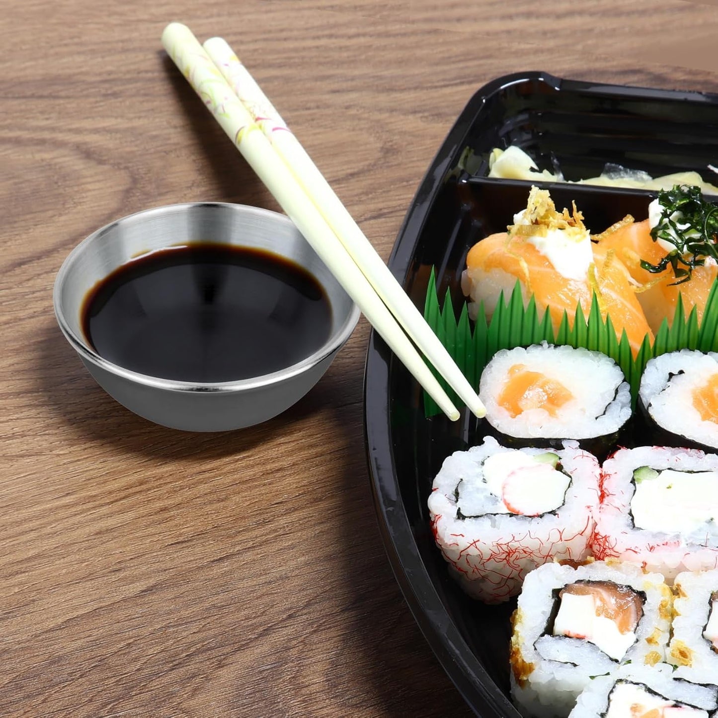 Stainless Steel Sauce Dishes,4 Pack Dipping Bowls,Small Bowls for Side dishes, Appetizer,Dip,Sushi.Reusable and Dishwasher Safe (4, Silvery)