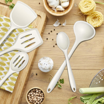 E-far 10 Pieces Silicone Cooking Utensils Set, Heat Resistant Kitchen Utensil Set for Nonstick Cookware, Kitchen Cooking Tools with Spatula, Spoon, Slotted Turner, Non-Toxic & Dishwasher Safe (Khaki)