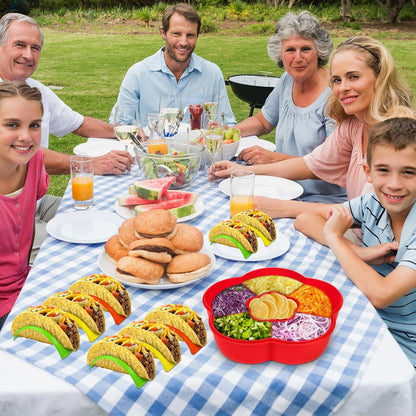 Taco Bar Serving Set for a Party with 12pcs Tortilla Holders Taco Tuesday Lazy Susan Tray Housewarming Set