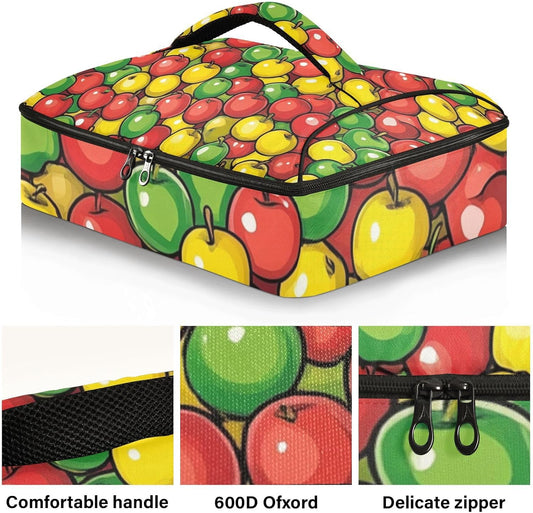Casserole Carriers for Hot or Cold Food Reusable Casserole Dish Carrier Insulated Thermal Large Capacity Durable Perfect for Party Camping Family Gatherings Yellow Fish - Colors A