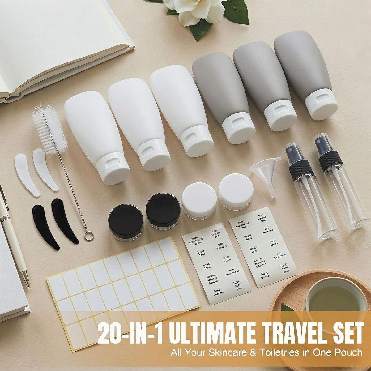 DEWSENSI 20 Pack Travel Bottles Set for Toiletries
