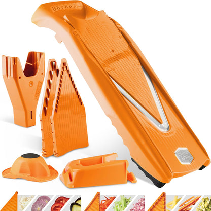 Börner Mandoline Slicer V5 (Basic Set) • Vegetable V-Slicer for Slices in 4 Thickness Settings • Stainless Steel V-Blade • Adjustable Kitchen Slicer for Vegetables & Fruits • Color: Green