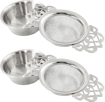 2 Pack Tea Strainers, Stainless Steel, Sliver