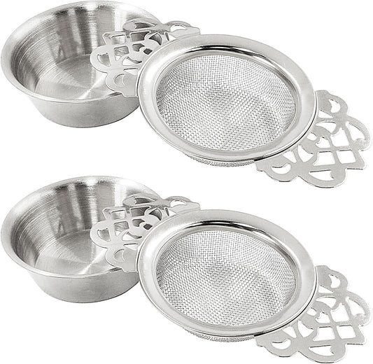 2 Pack Tea Strainers, Stainless Steel, Sliver