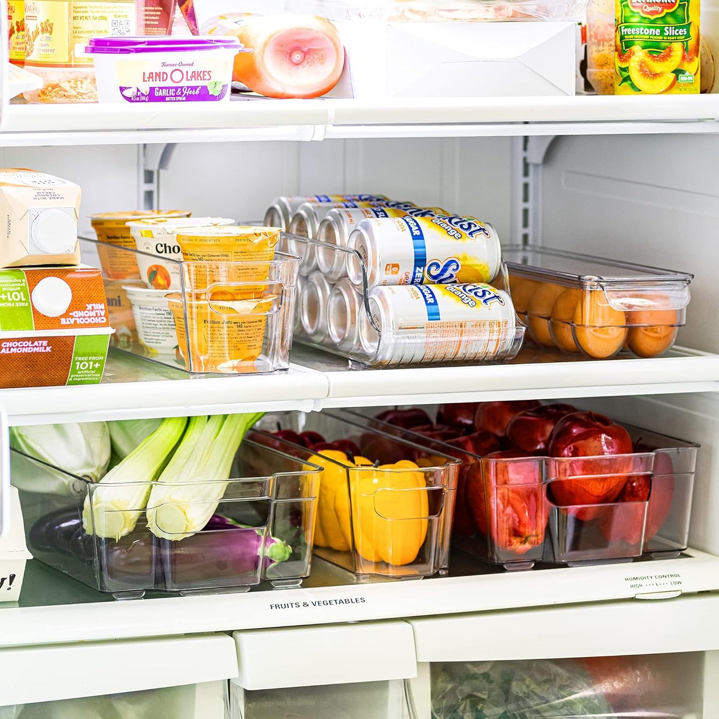 Sorbus Fridge Organizer Bins – Set of 8 Refrigerator Organizers and Storage Containers, Stackable Freezer Bins and House Essentials for New Home, BPA-Free Pantry Drawer Organizers