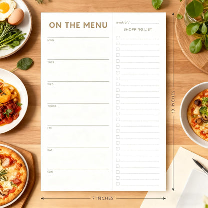 XXINMOH Gold Weekly Meal Planner and Grocery List Magnetic Notepad for Bridge, Meal Planning Pad with Tear Off Shopping List. Plan Weekly Menu Food for Weight Loss or Dinner List for Family (7x10”)