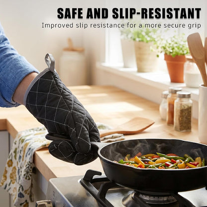 ARCLIBER Grey 13" Quilted Oven Mitts 1 Pair Flame Heat Resistant