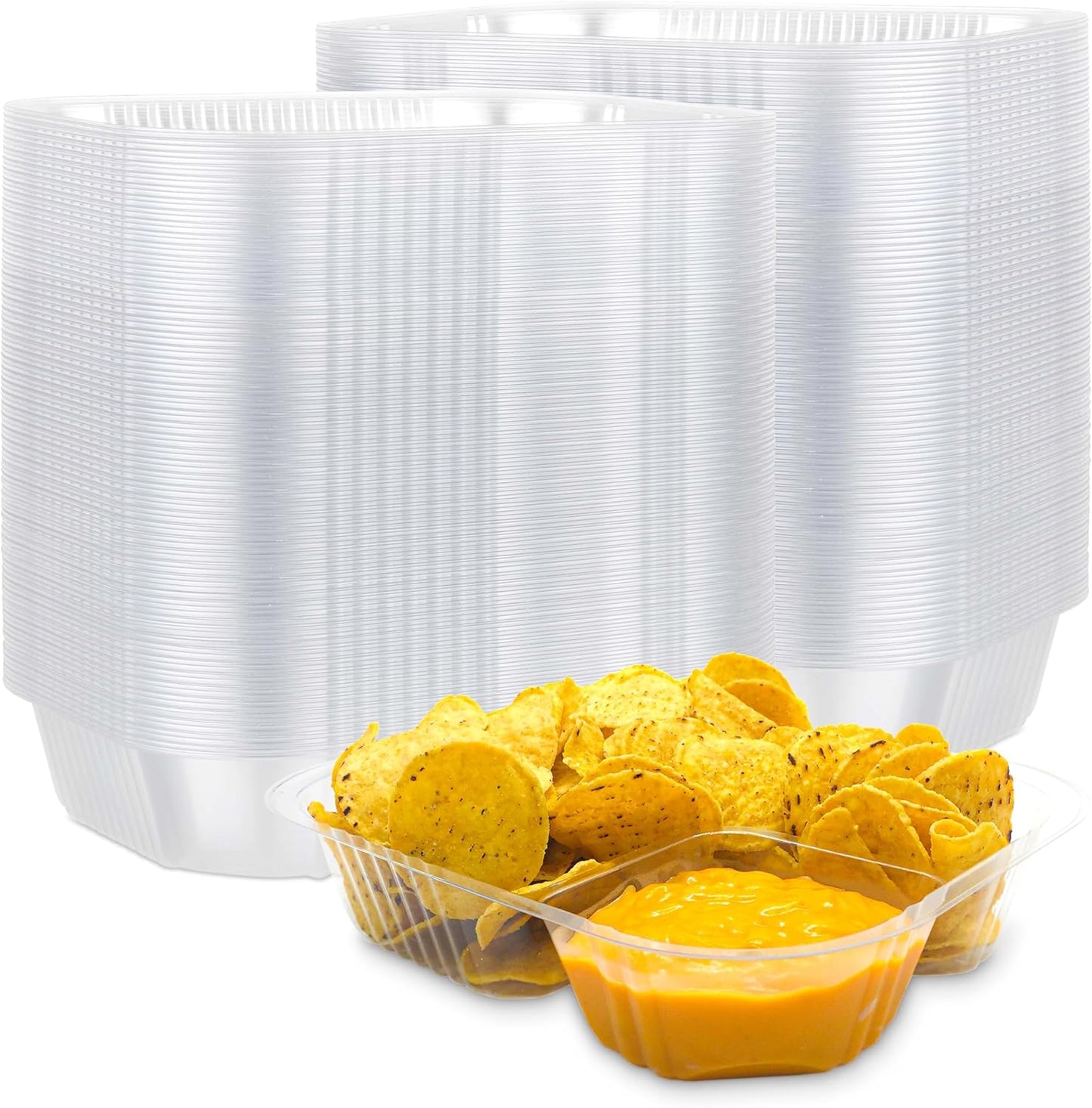 12oz Plastic Nacho Trays (100 Pack) Small Disposable Tray for Nachos & Cheese Dip, Concession Stand Supplies, Movie Night Snacks for Kids, Carnival Party Decorations, Food Boats, Snack Containers…