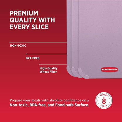 Rubbermaid 3pc Reversible Wheat Fiber Cutting Board Set | BPA Free Non Toxic Cutting Boards for Kitchen – Dishwasher Safe, Non-Slip Corners & Lightweight | For Meat, Veggies & Fruits