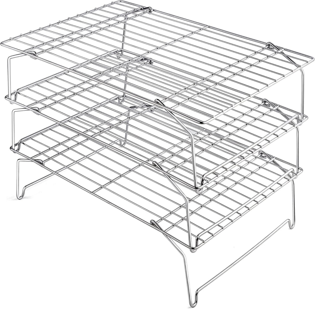 Leonyo 5-Tier 15x10IN Cookie Cooling Rack for Cooking Stackable Collapsible