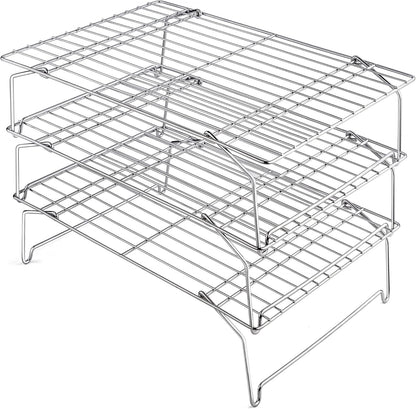 Leonyo 5-Tier 15x10IN Cookie Cooling Rack for Cooking Stackable Collapsible