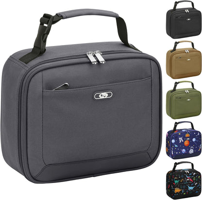 Lunch Box Kids Insulated Lunch Bag for Boys Girls Cute Reusable Lunch Tote Bag Waterproof Portable Thermal Lunch Box Kids for School Picnic Travel Black