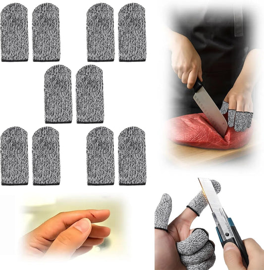 Cut Resistant Finger Cots, Reusable Finger Guards, Durable Non Slip Thumb Protector Sleeve, Breathable Fingertip Covers for Kitchen, Work, Sculpture