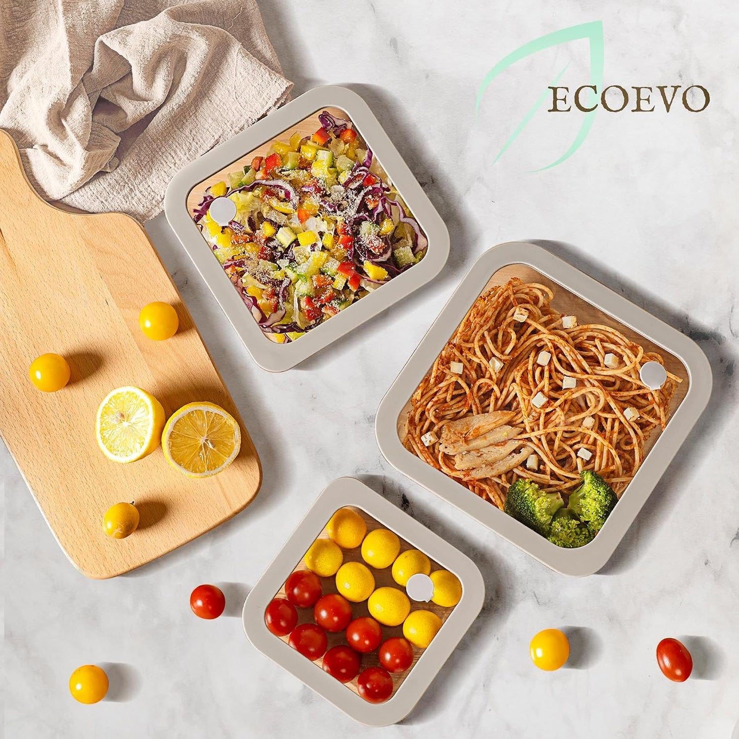 Glass Food Containers with Glass Lid, Microwave Safe Food Storage Container Set, 4 Pack of 35oz, Large Size Airtight Storage Set with Leak Proof Lids, Meal Prep Containers