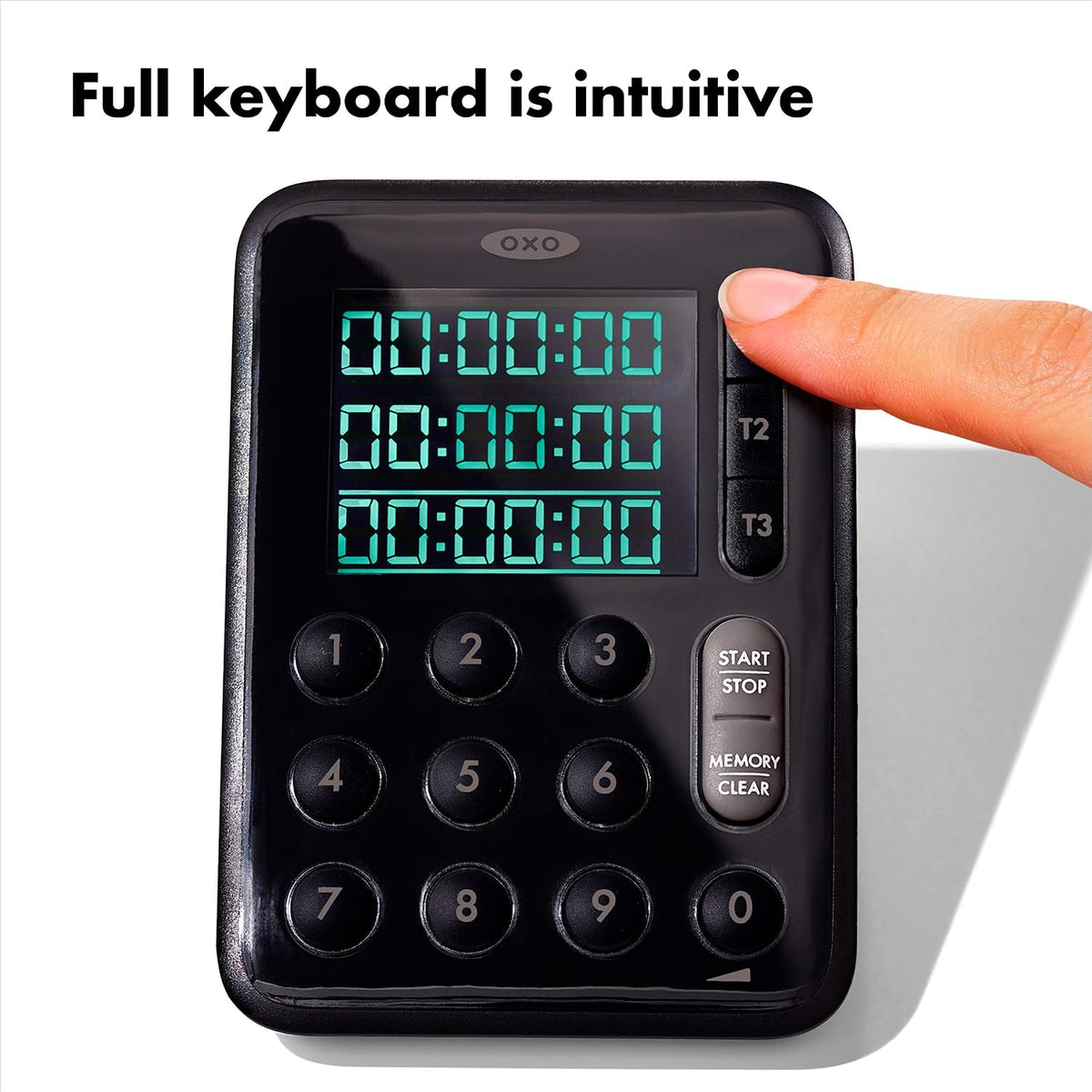 OXO Good Grips Digital Triple Kitchen Timer, Three 100-Hour Counters