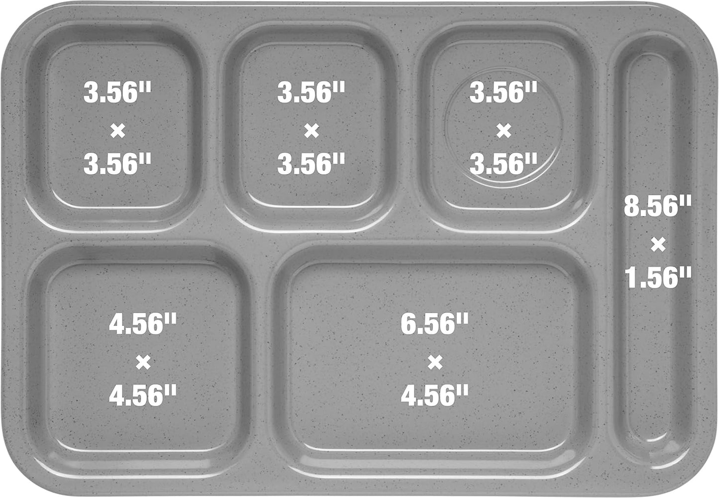 Carlisle FoodService Products P614R09 Right-Hand 6-Compartment Polypropylene Tray, 10" x 14", Green