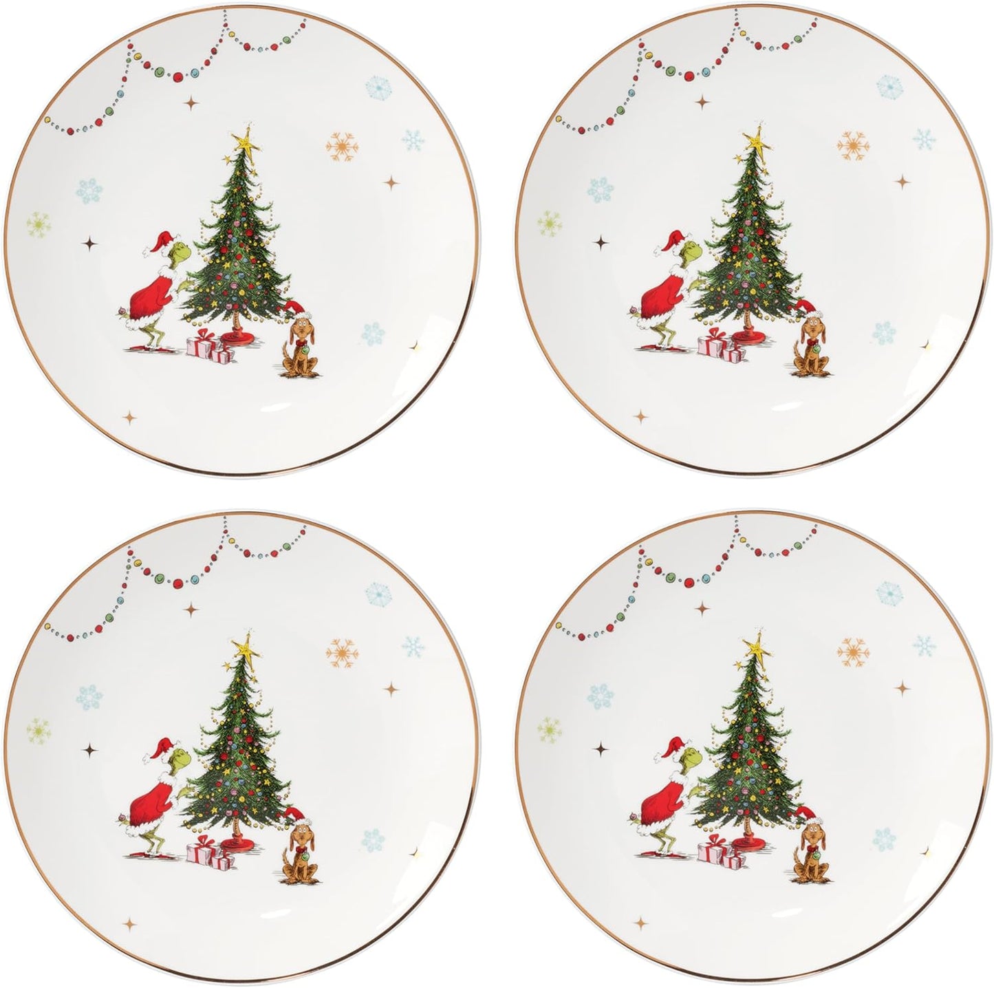 Lenox 898096 Merry Grinchmas Chip & Dip Bowl, Christmas Dishes, Festive Holiday Serveware