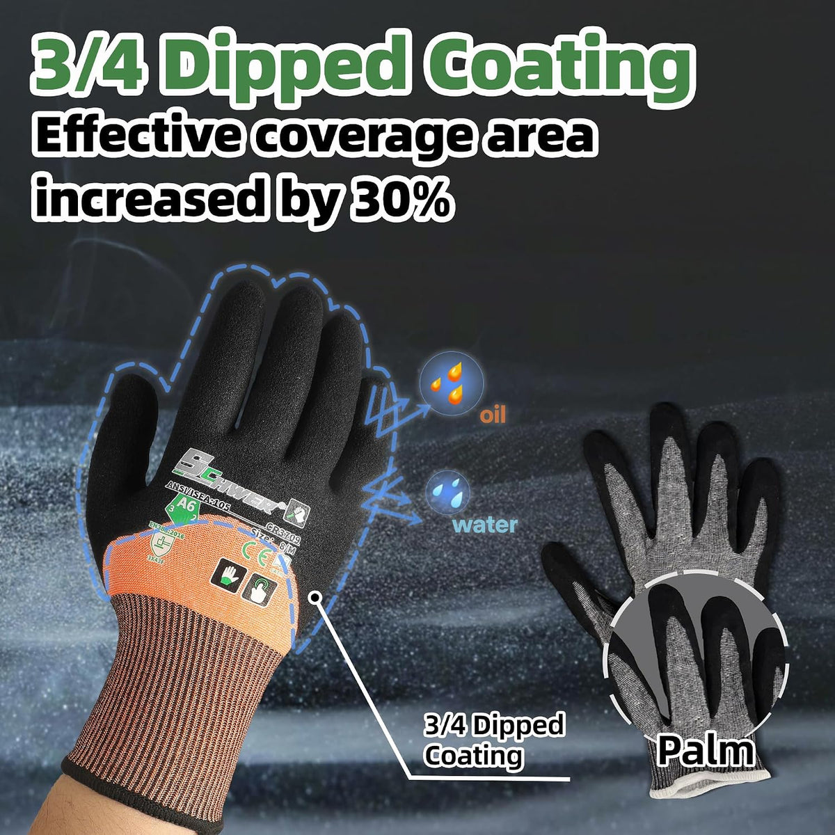 Schwer ProGuard A7 Cut Resistant Work Gloves for High Risk Work, PR3727, L