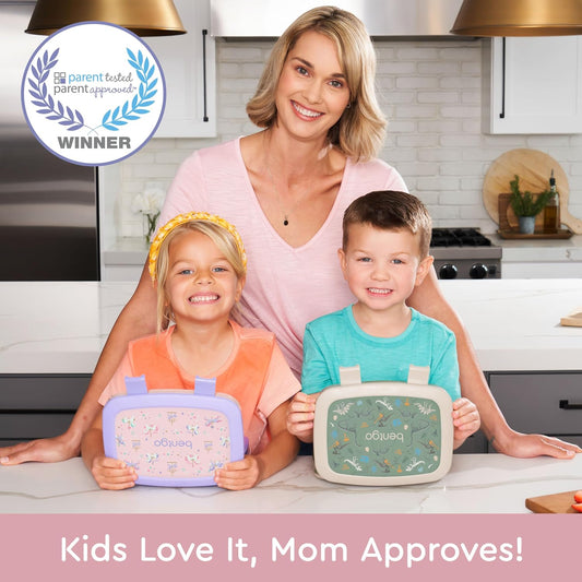 Bentgo Kids Prints Leak-Proof, 5-Compartment Bento-Style Kids Lunch Box - Ideal Portion Sizes for Ages 3-7, Durable, Drop-Proof, Dishwasher Safe, & PFAS & BPA-Free Materials (Carousel Unicorns) - Colors B