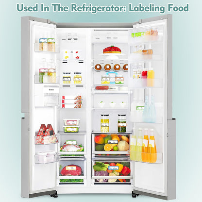 500 Pcs 1×3 Inch Removable Freezer Labels, Waterproof, Oil & Tear Resistant, No Residue Writable Stickers for Food Containers, Jars, Pantry and Meal Prep (Boho-Date)