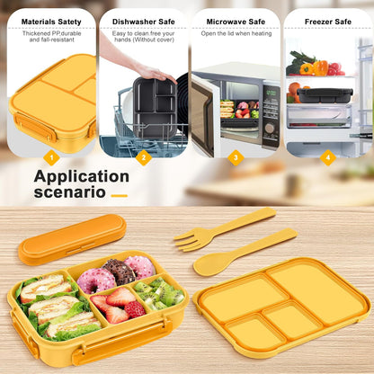 Amathley Lunch Box Kids,Bento Box Adult,Leakproof Lunch Containers for Adults/Kids/Toddler,1200ML-4 Compartments bento Lunch box with Utensil,Microwave & Dishwasher & Freezer Safe (Pink Berry)
