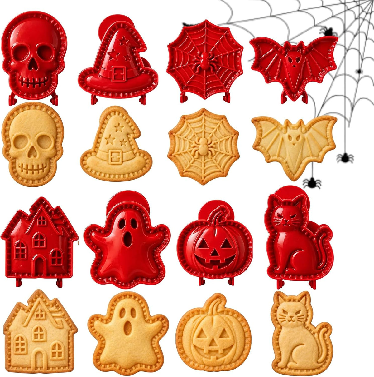 Halloween Mini Hand Pie Molds Set, Dough Press Cutter with 8 Fall Shapes