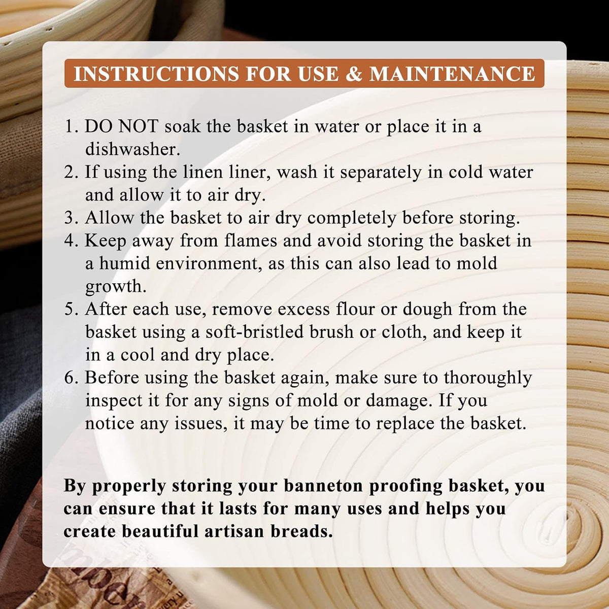 Sourdough Banneton Bread Proofing Basket Set of 2, 9'' Round