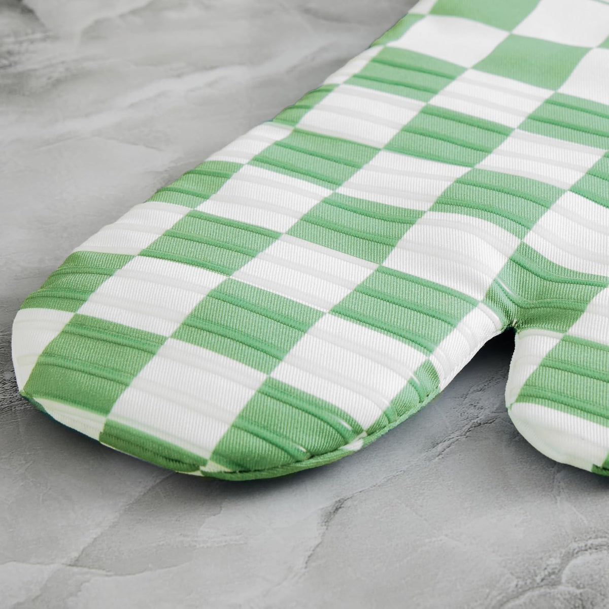 Ohocut Navy Blue Checkered Oven Mitts Heat Resistant, Vintage Retro Checkerboard Cute Oven Mitts, Non-Slip Silicone Kitchen Oven Gloves, 2-Pack Set, 7''x13''