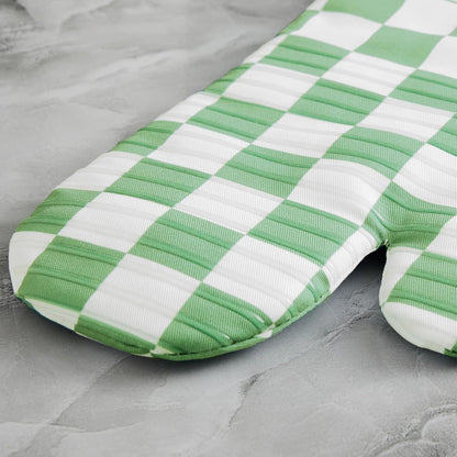 Ohocut Navy Blue Checkered Oven Mitts Heat Resistant, Vintage Retro Checkerboard Cute Oven Mitts, Non-Slip Silicone Kitchen Oven Gloves, 2-Pack Set, 7''x13''