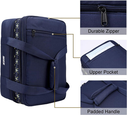 MIER Insulated Double Casserole Carrier Bag for Lasagna Lugger, Potluck Parties, Picnic, Beach, Fits 9 x 13 Inches Baking Dish, Casserole Dish, Expandable, Dark Blue