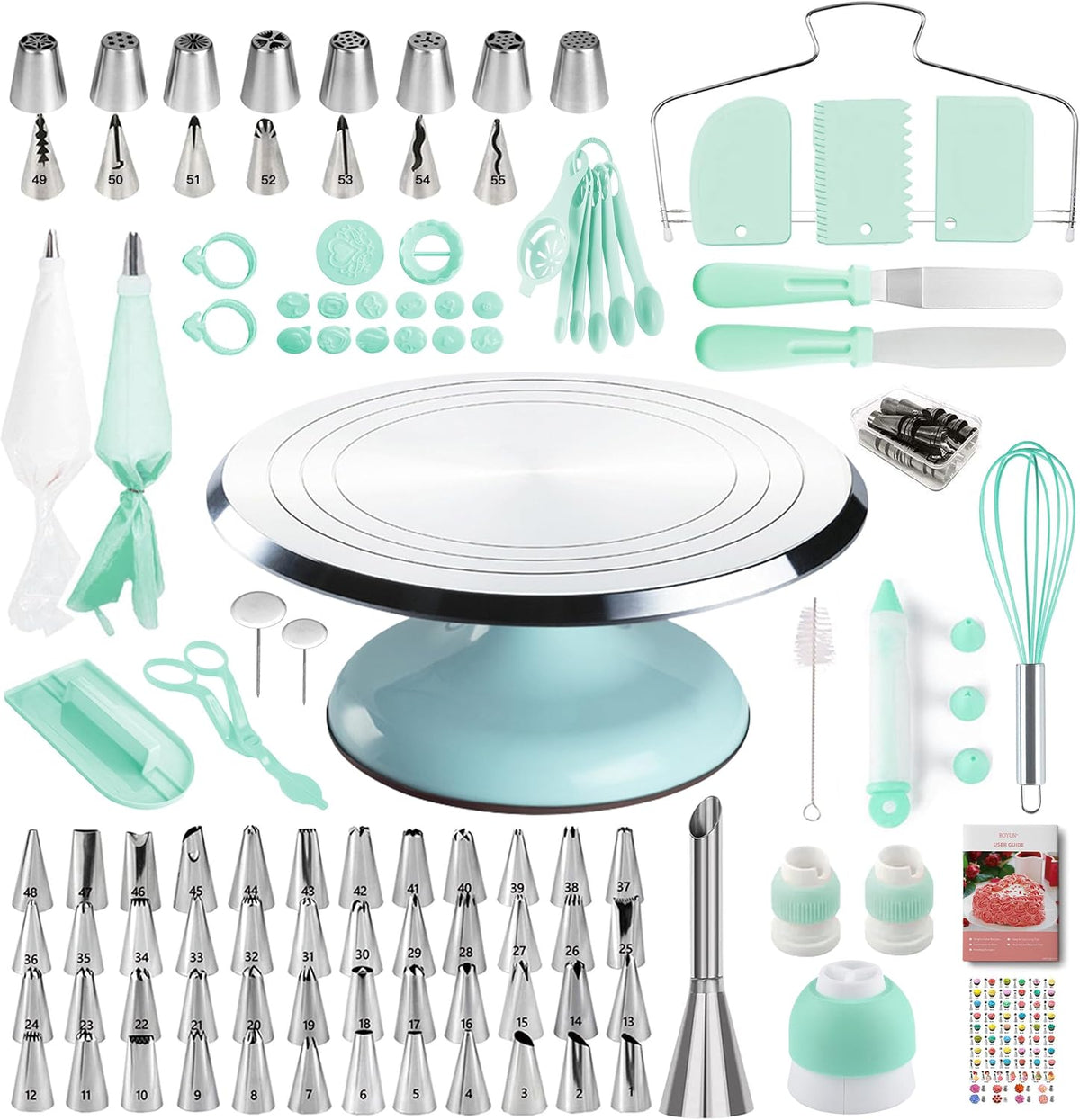 Aluminum Cake Decorating Kit, Baking Supplies Tools for Beginners & Pros