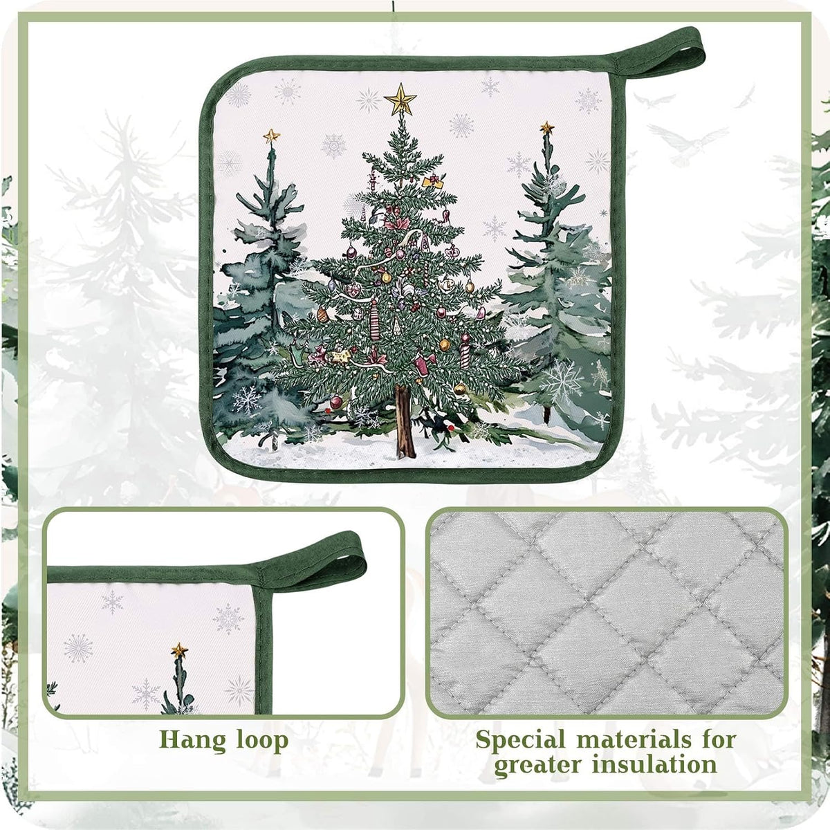 Bencailor 12 Pcs Christmas Wildflower Pot Holders with Pocket
