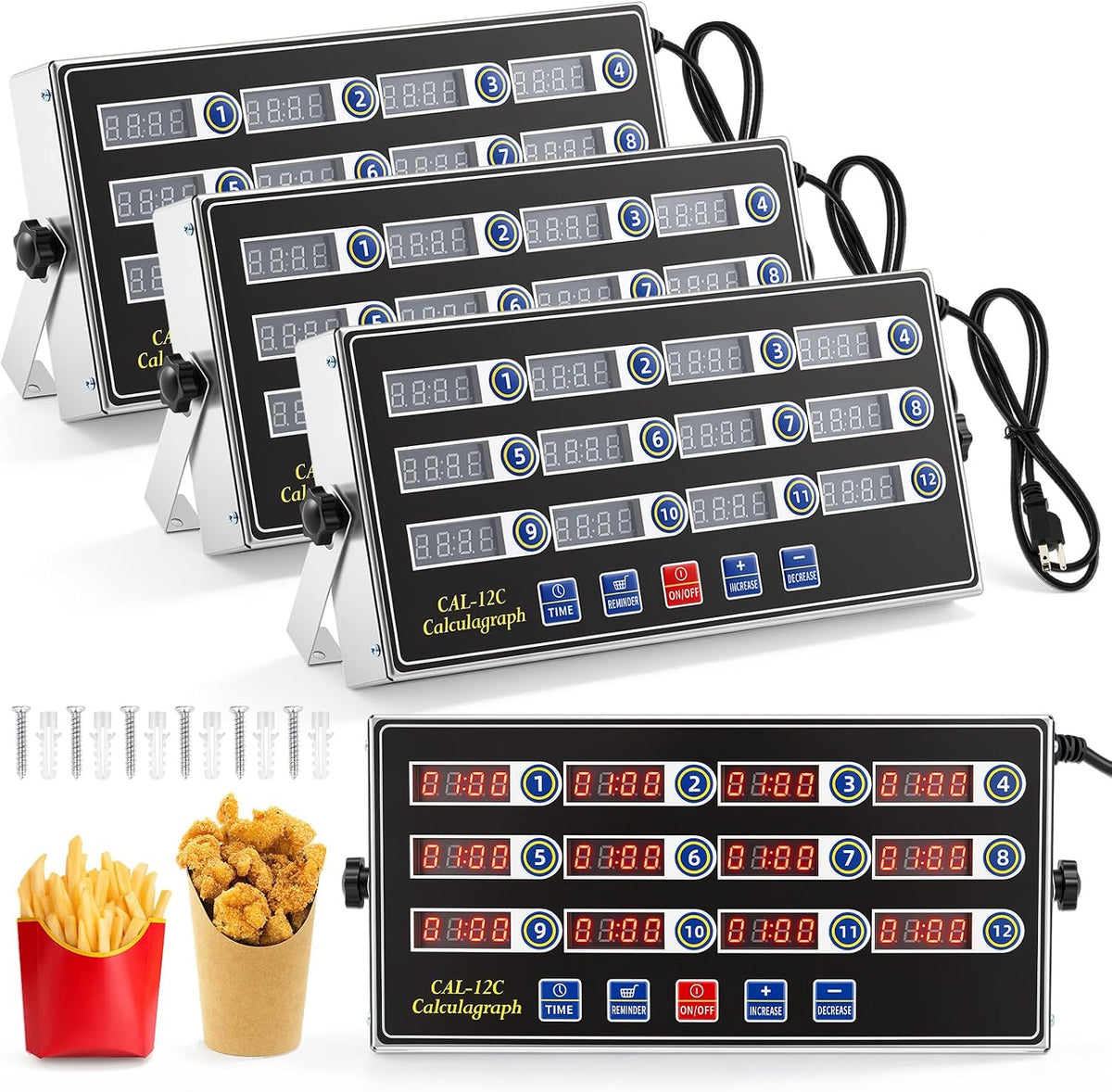 Relaxweex Commercial Digital Kitchen Timer for Cooking, 8 Channel