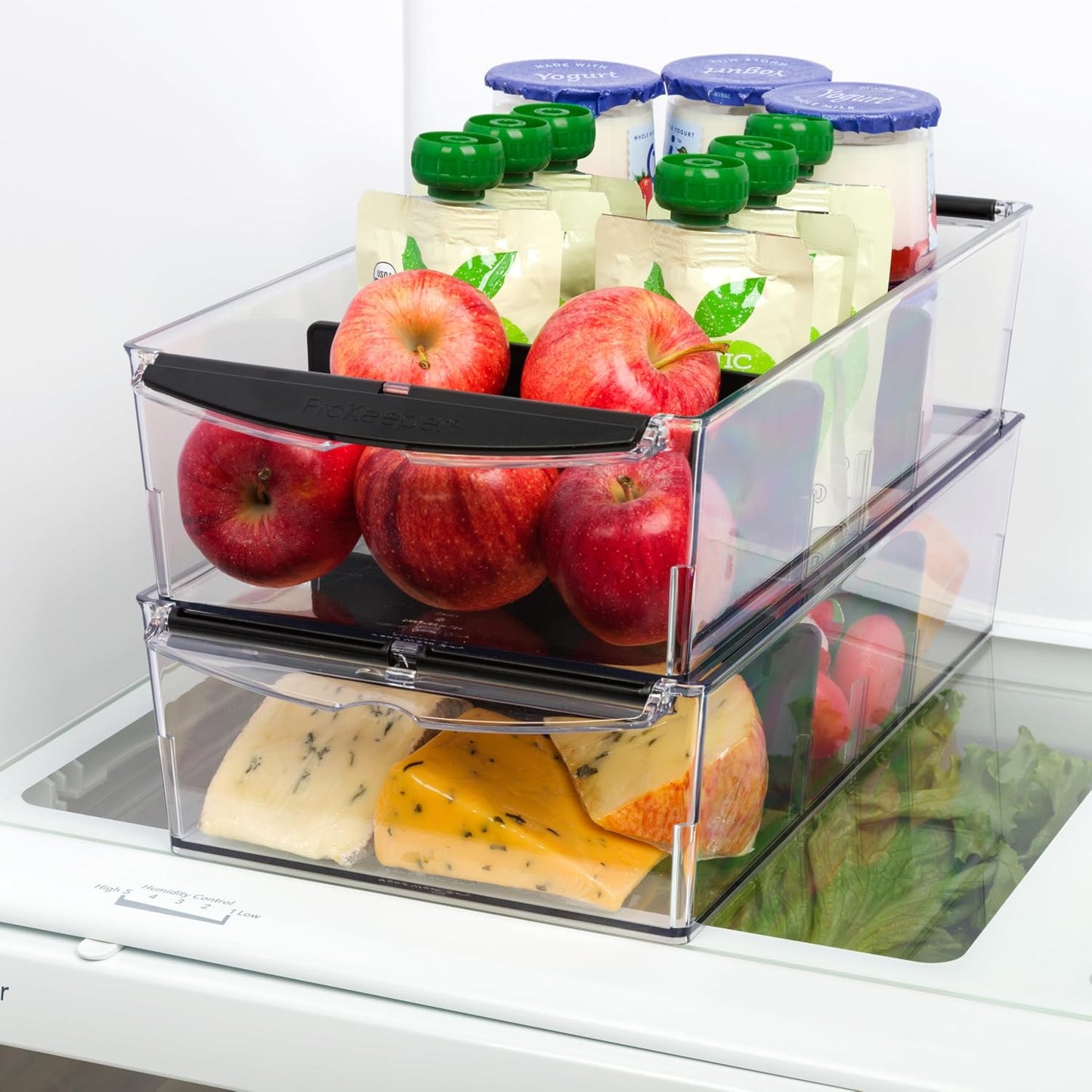 Progressive ProKeeper+ Pantry & Refrigerator Storage Containers – Modular Bins and Organizers (Narrow Stackable Bin, 16.1"L x 4.0"W x 3.6"H)